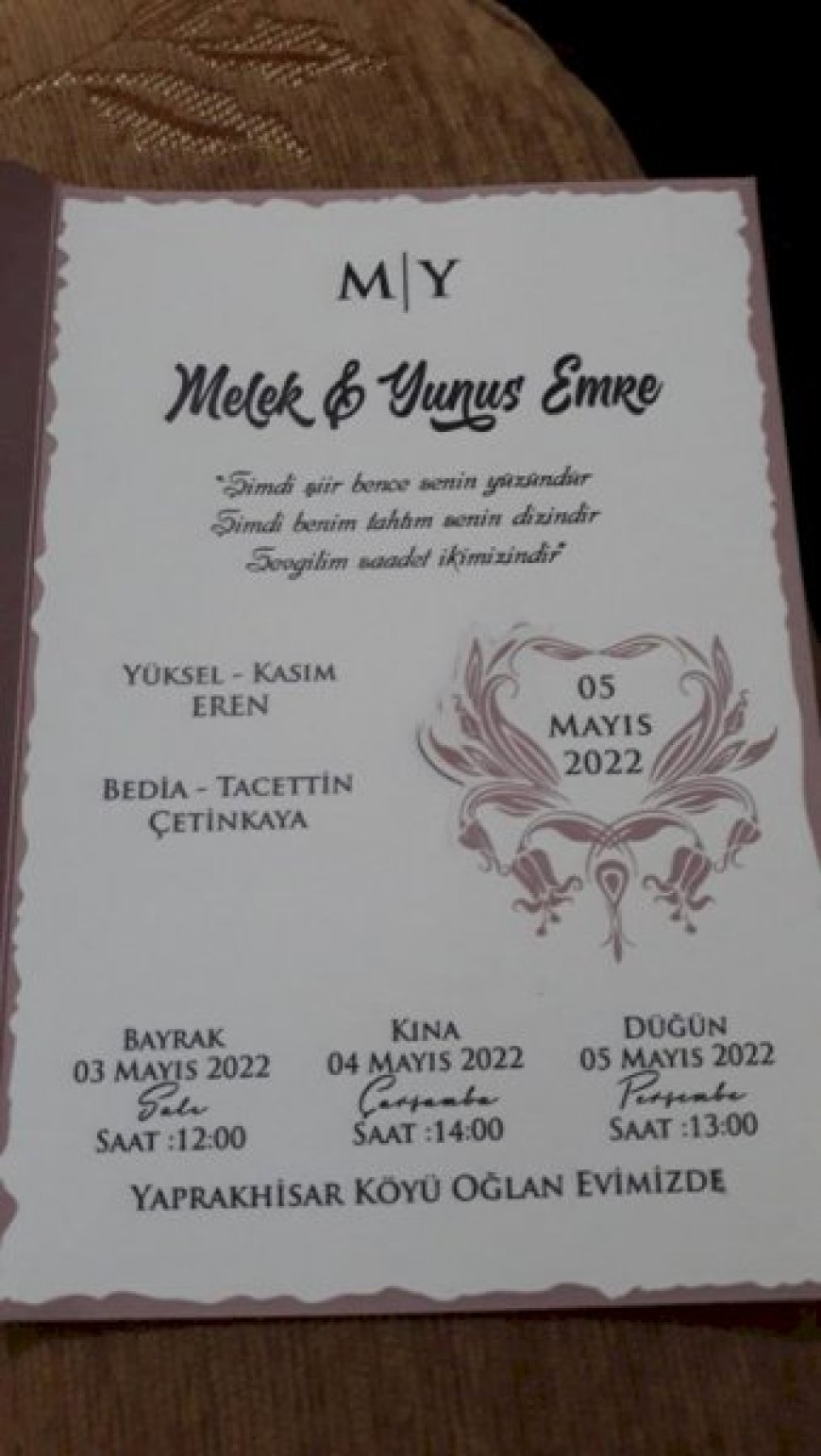 Melek ve Yunus Emre'nin Düğün Törenleri