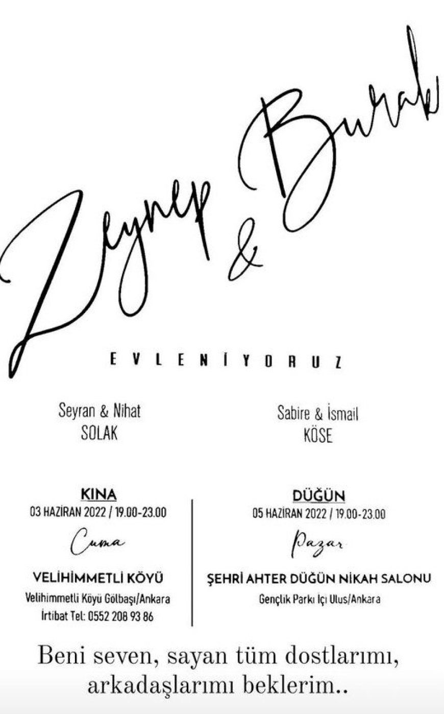 Zeynep ve Burak'ın Düğün Törenleri